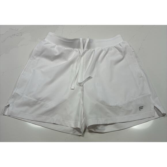 Fabletics Fundamental Shorts Mens Small White Split Hem Drawstring Size Small - Picture 8 of 8